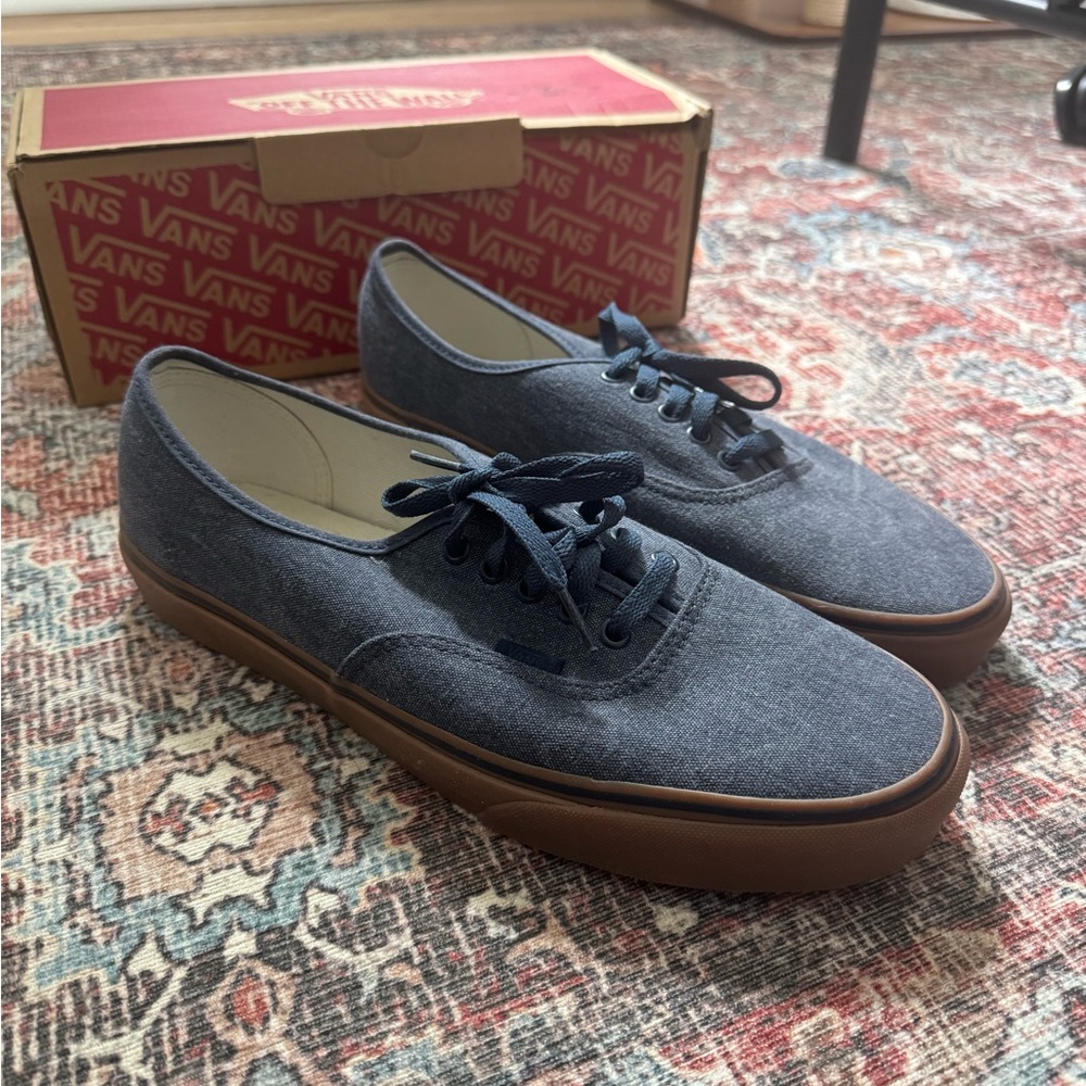Vans Blue and Brown Sneakers Classic Style